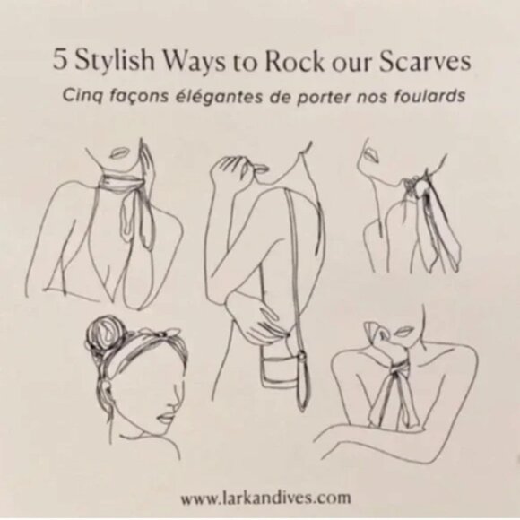 🌸 Lark & Ives Minimalist Hair 2 Scarf Bundle Set w/ Canvas Bag NWT - Picture 8 of 10